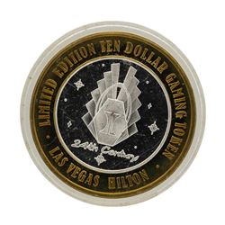 .999 Silver Las Vegas, Nevada Hilton $10 Casino Limited Edition Gaming Token