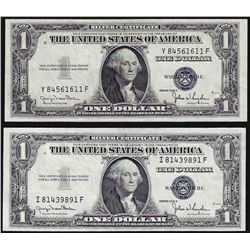Lot of (2) 1935D $1 Silver Certificate Notes Narrow Uncirculated