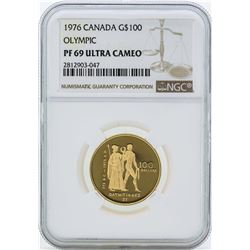1976 Canada $100 Olympic Gold Coin NGC PF69 Ultra Cameo