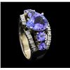 Image 4 : 14K White Gold 4.15 ctw. Tanzanite and Diamond Ring