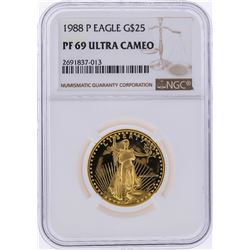 1988-P $25 American Gold Eagle Coin NGC Graded PF69 Ultra Cameo