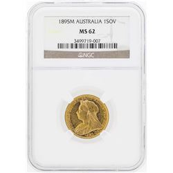 1895M Australia Sovereign Gold Coin NGC MS62