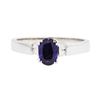 Image 1 : 14KT White Gold Lady's 0.77ct Sapphire and Diamond Ring