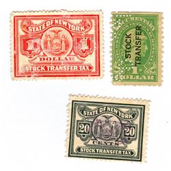 New York Stock Transfer Stamps Lot of 3