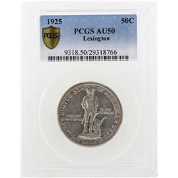 1925 Lexington-Concord Sesquicentennial Commemorative Half Dollar Coin PCGS AU50