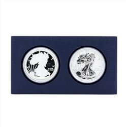 Set of (2) 2012 $1 American Silver Eagle West Point Silver Set