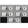 Image 1 : Lot of (5) 1935D $1 Silver Certificate Notes Narrow Uncirculated