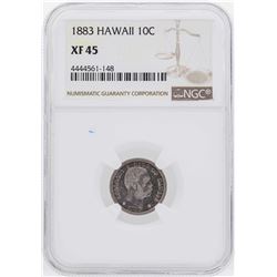 1883 Kingdom of Hawaii Dime Coin NGC XF45