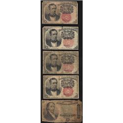 Lot of (5) Misc Fractional Notes