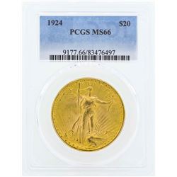 1924 $20 St. Gaudens Double Eagle Gold Coin PCGS MS66
