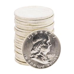 Roll of (20) 1963 Brilliant Uncirculated Franklin Half Dollar Coins
