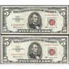 Image 1 : Lot of (2) 1963 $5 Legal Tender Notes