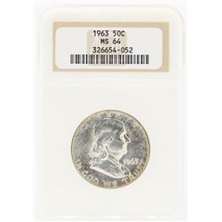 1963 Franklin Half Dollar Coin NGC MS64