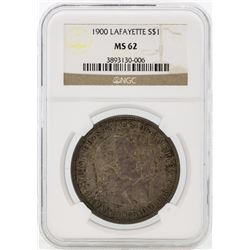 1900 $1 Lafayette Commemorative Silver Dollar Coin NGC MS62