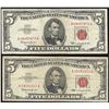 Image 1 : Lot of (2) 1963 $5 Legal Tender Notes