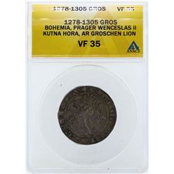 1278-1305 Gros Germany Bohemia Prager Wenceslas II Coin ANACS VF35
