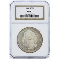 1880-S $1 Morgan Silver Dollar Coin NGC MS67