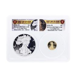 2016 American Silver & Gold Eagle 30th Anniversary Proof Bimetallic Set PCGS PR7