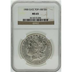 1900-O/CC $1 Morgan Silver Dollar Coin Top 100 NGC MS65
