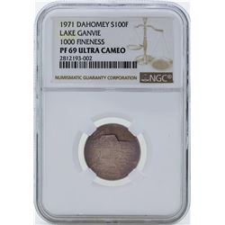 1971 Dahomey 100 Francs Proof Silver Coin NGC PF69 Ultra Cameo