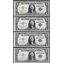 Lot of (4) 1935E Consecutive $1 Silver Certificate Notes Uncirculated