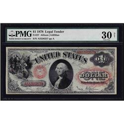 1878 $1 Legal Tender Note PMG VF30 Net