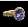 Image 2 : 14KT White Gold 3.26ct Tanzanite and Diamond Ring