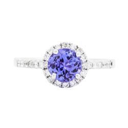 18KT White Gold 1.18ct Tanzanite and Diamond Ring