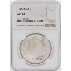 1880-S $1 Morgan Silver Dollar Coin NGC MS64