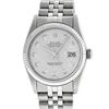 Image 6 : Mens Rolex 36mm Stainless Steel Silver Diamond Datejust Wristwatch