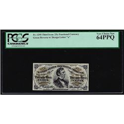 March 3, 1863 Twenty-Five Cent Third Issue Fractional Note PCGS Very Choice New