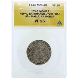 1746 Nepal Kathmandu Mohar Coin ANACS VF25
