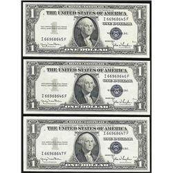 Lot of (3) Consecutive 1935D $1 Silver Certificate Notes Narrow Uncirculated