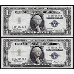 Lot of (2) Consecutive 1935A $1 Silver Certificate Notes Uncirculated