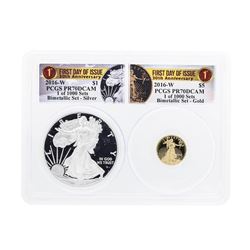 2016 American Silver & Gold Eagle 30th Anniversary Proof Bimetallic Set PCGS PR7