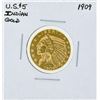 Image 1 : 1909 $5 Indian Head Half Eagle Gold Coin