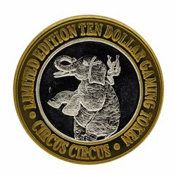.999 Silver Circus Circus Hotel & Casino Reno, NV $10 Limited Edition Gaming Tok