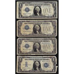 Lot of (4) 1928 $1 Funnyback Silver Certificate Notes