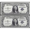 Image 1 : Lot of (2) 1935D $1 Silver Certificate Notes Wide Uncirculated