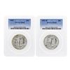 Image 1 : Set of 1947 & 1947-D Walking Liberty Half Dollar Coins PCGS MS65