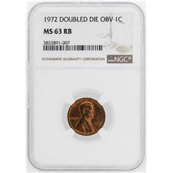 1972 Doubled Die Obverse Lincoln Wheat Cent Coin NGC MS63RB