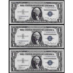 Lot of (3) Consecutive 1935A $1 Silver Certificate Notes Uncirculated