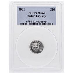 2001 $10 Platinum American Eagle Coin PCGS MS69