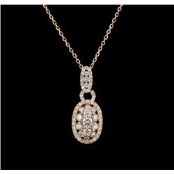 14KT Rose Gold 1.24ctw Diamond Pendant With Chain