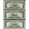 Image 2 : Lot of (3) 1934 $5 Silver Certificate Notes