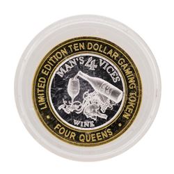 .999 Silver Four Queens Hotel & Casino Las Vegas, NV $10 Limited Edition Gaming