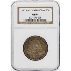 1950-S Booker T. Washington Memorial Half Dollar Coin NGC MS64