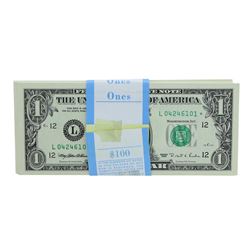 Pack of (100) Consecutive 1995 $1 Federal Reserve STAR Notes San Francisco