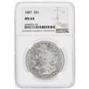 Image 1 : 1887 $1 Morgan Silver Dollar Coin NGC MS64