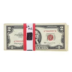 Lot of (20) 1963 $2 Legal Tender Notes - Circulated